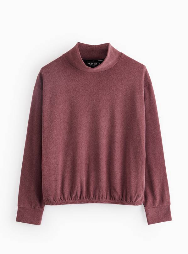 REAKTIV Dark Red Luxe Lounge High Neck Soft Touch Top XS